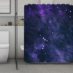 Dark Purple Galaxy Outer Space Print Polyester Shower Curtain