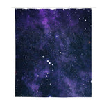Dark Purple Galaxy Outer Space Print Polyester Shower Curtain
