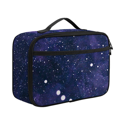 Dark Purple Galaxy Outer Space Print Portable Lunch Bag