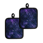Dark Purple Galaxy Outer Space Print Pot Holders