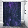Dark Purple Galaxy Outer Space Print Premium Shower Curtain