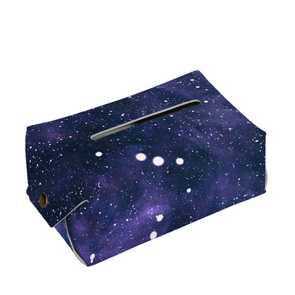 Dark Purple Galaxy Outer Space Print Rectangle Tissue Box Cover