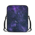 Dark Purple Galaxy Outer Space Print Rectangular Crossbody Bag