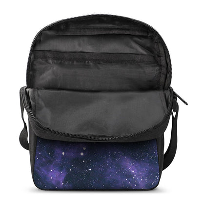 Dark Purple Galaxy Outer Space Print Rectangular Crossbody Bag