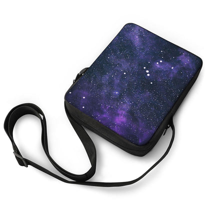Dark Purple Galaxy Outer Space Print Rectangular Crossbody Bag