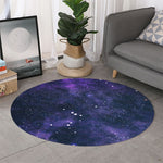 Dark Purple Galaxy Outer Space Print Round Rug