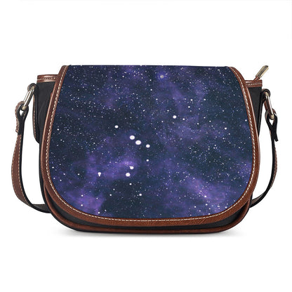 Dark Purple Galaxy Outer Space Print Saddle Bag