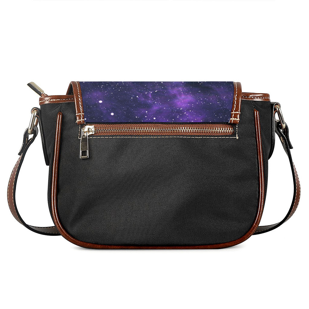 Dark Purple Galaxy Outer Space Print Saddle Bag