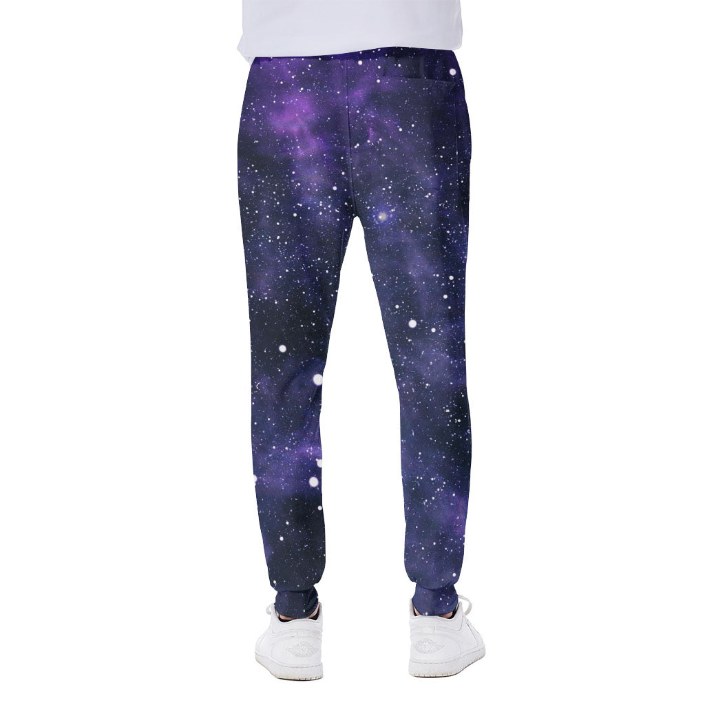 Dark Purple Galaxy Outer Space Print Scuba Joggers