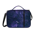 Dark Purple Galaxy Outer Space Print Shoulder Strap Bible Bag