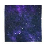 Dark Purple Galaxy Outer Space Print Silk Bandana