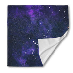 Dark Purple Galaxy Outer Space Print Silk Bandana