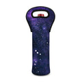 Dark Purple Galaxy Outer Space Print Single Neoprene Wine Tote