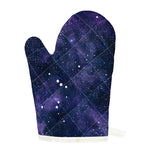 Dark Purple Galaxy Outer Space Print Single Oven Mitt