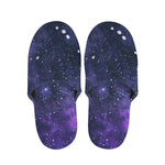 Dark Purple Galaxy Outer Space Print Slippers