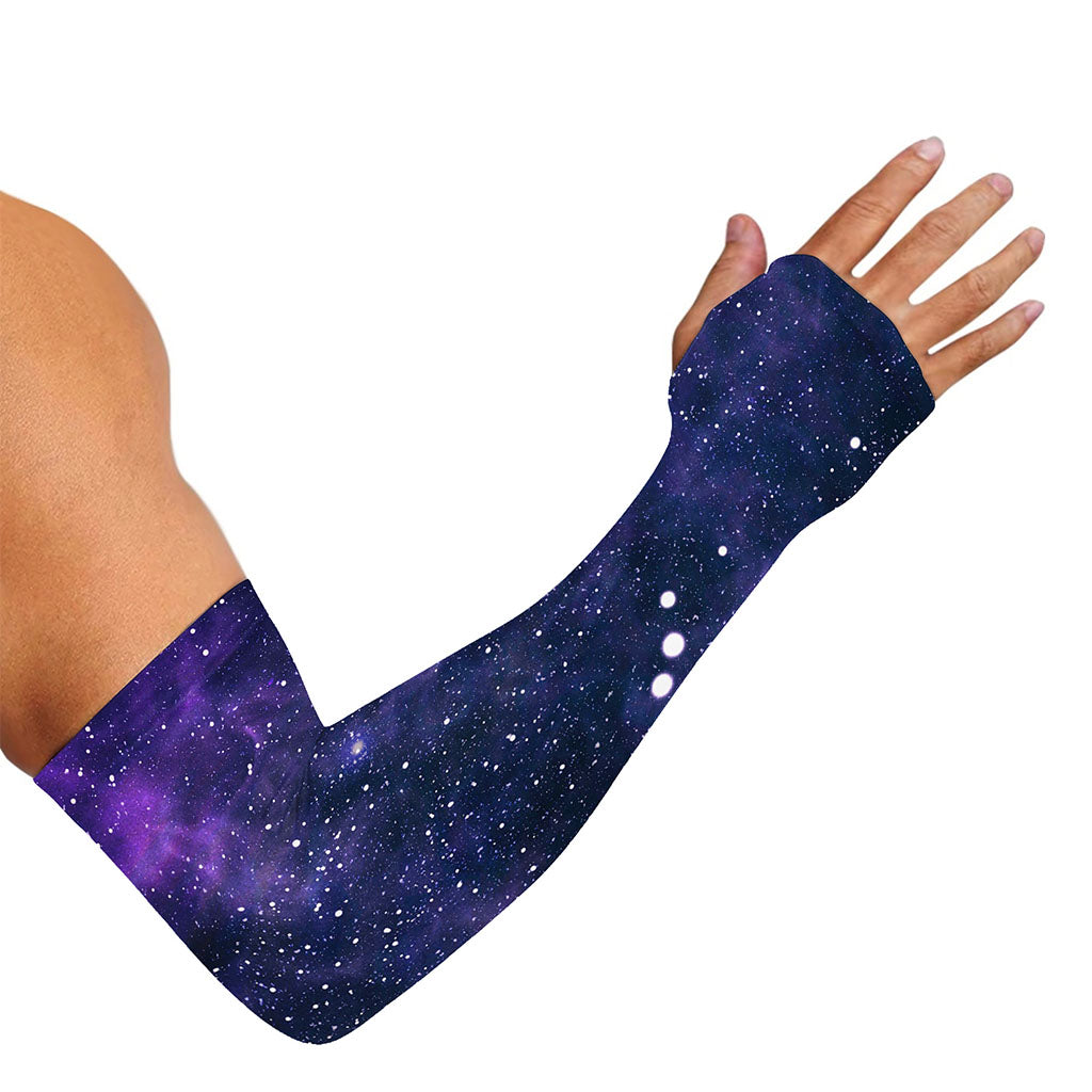 Dark Purple Galaxy Outer Space Print Sun Protection Arm Sleeves
