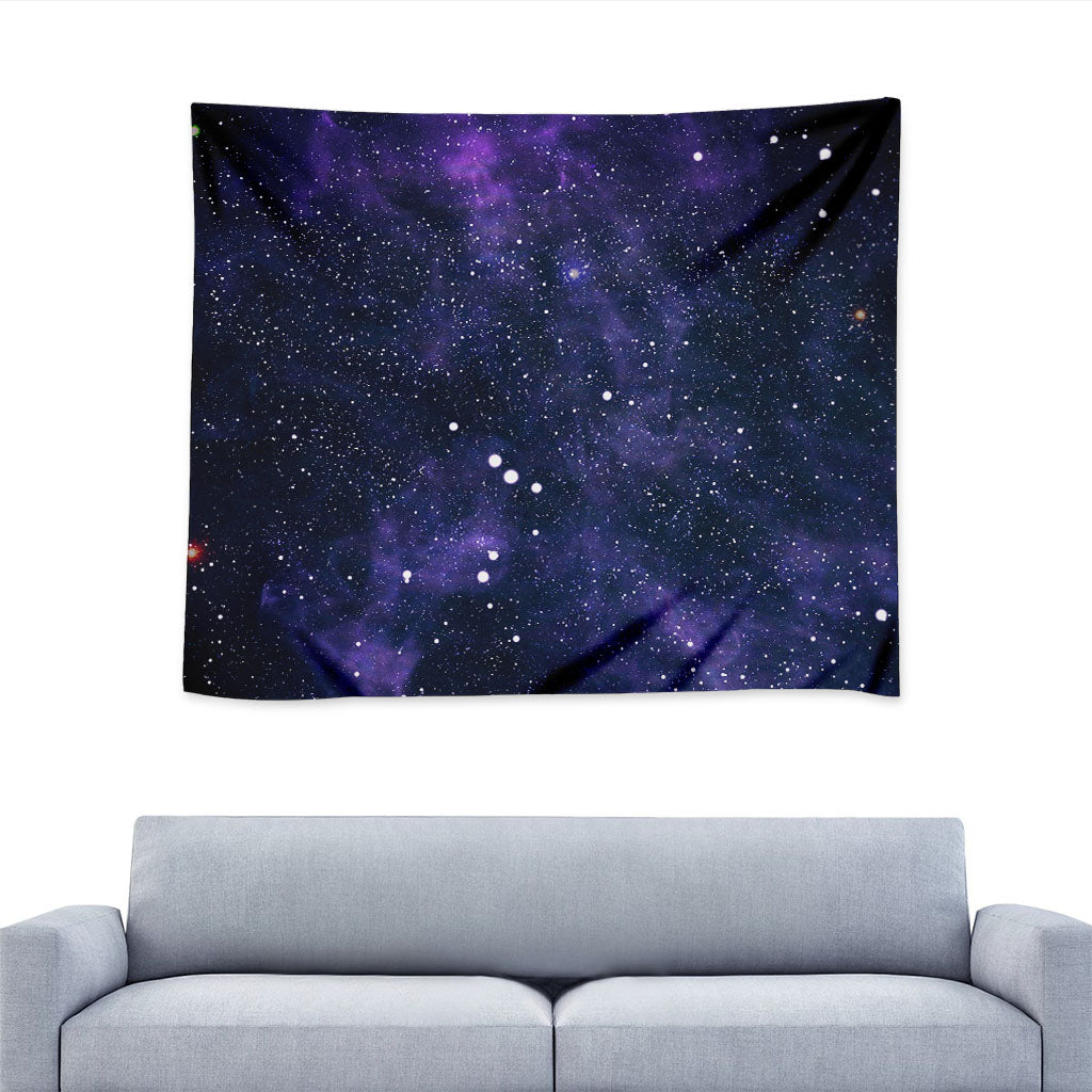 Dark Purple Galaxy Outer Space Print Tapestry