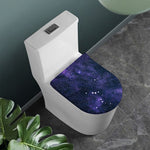 Dark Purple Galaxy Outer Space Print Toilet Lid Cover