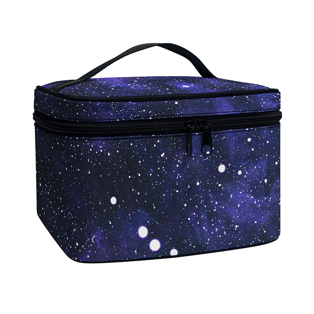 Dark Purple Galaxy Outer Space Print Travel Makeup Bag