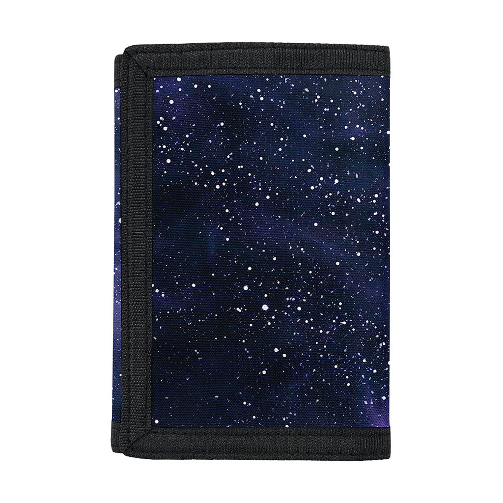 Dark Purple Galaxy Outer Space Print Trifold Wallet