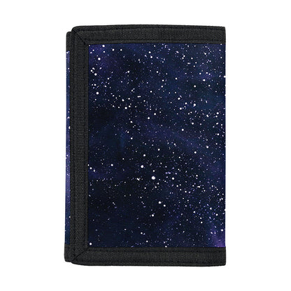 Dark Purple Galaxy Outer Space Print Trifold Wallet