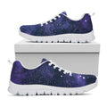 Dark Purple Galaxy Outer Space Print White Running Shoes