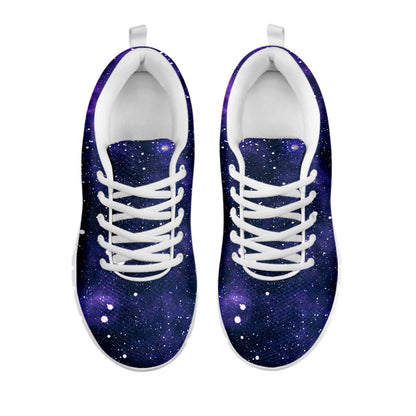 Dark Purple Galaxy Outer Space Print White Running Shoes