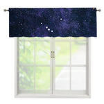 Dark Purple Galaxy Outer Space Print Window Valance