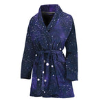 Dark Purple Galaxy Outer Space Print Women's Bathrobe