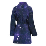 Dark Purple Galaxy Outer Space Print Women's Bathrobe