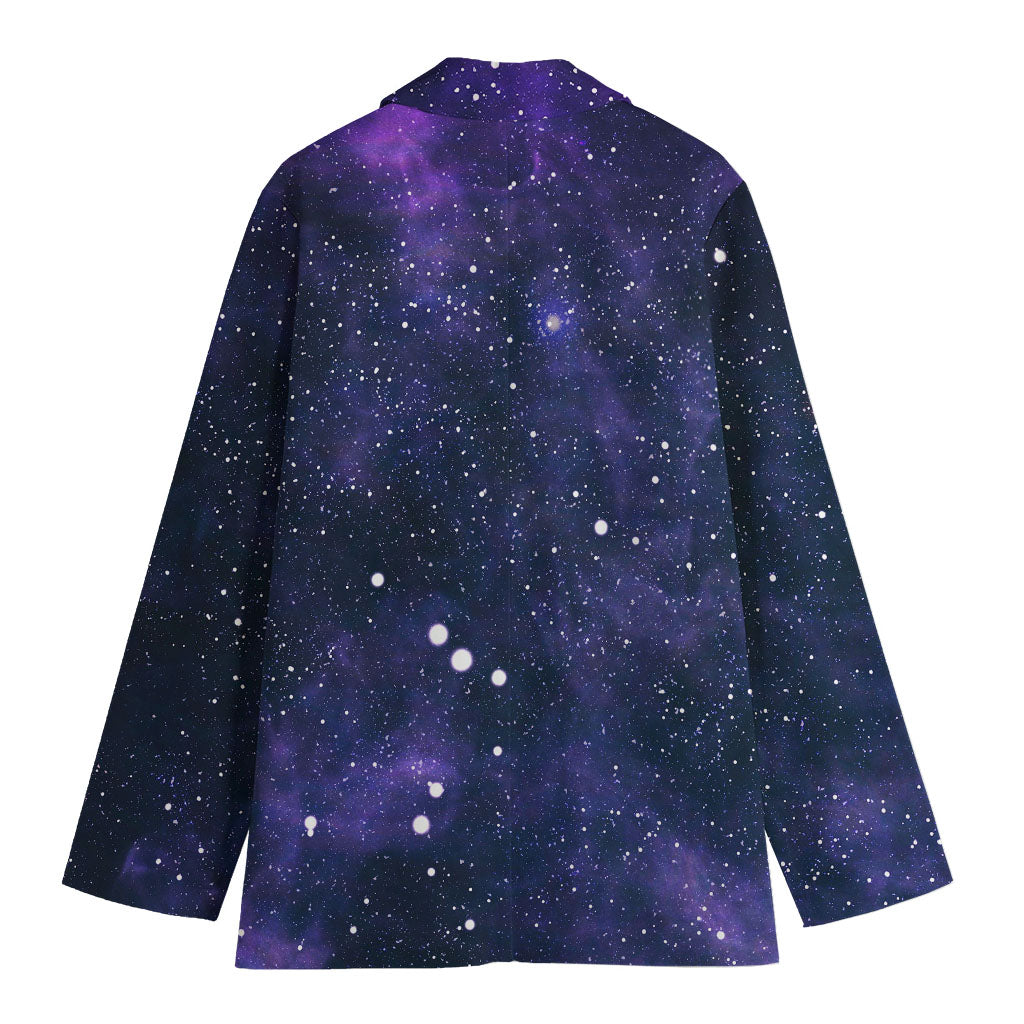 Dark Purple Galaxy Outer Space Print Women's Blazer