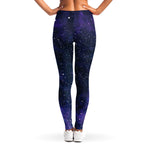 Dark Purple Galaxy Outer Space Print Women's Leggings