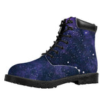 Dark Purple Galaxy Outer Space Print Work Boots
