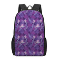 Dark Purple Hawaiian Tropical Print 17 Inch Backpack