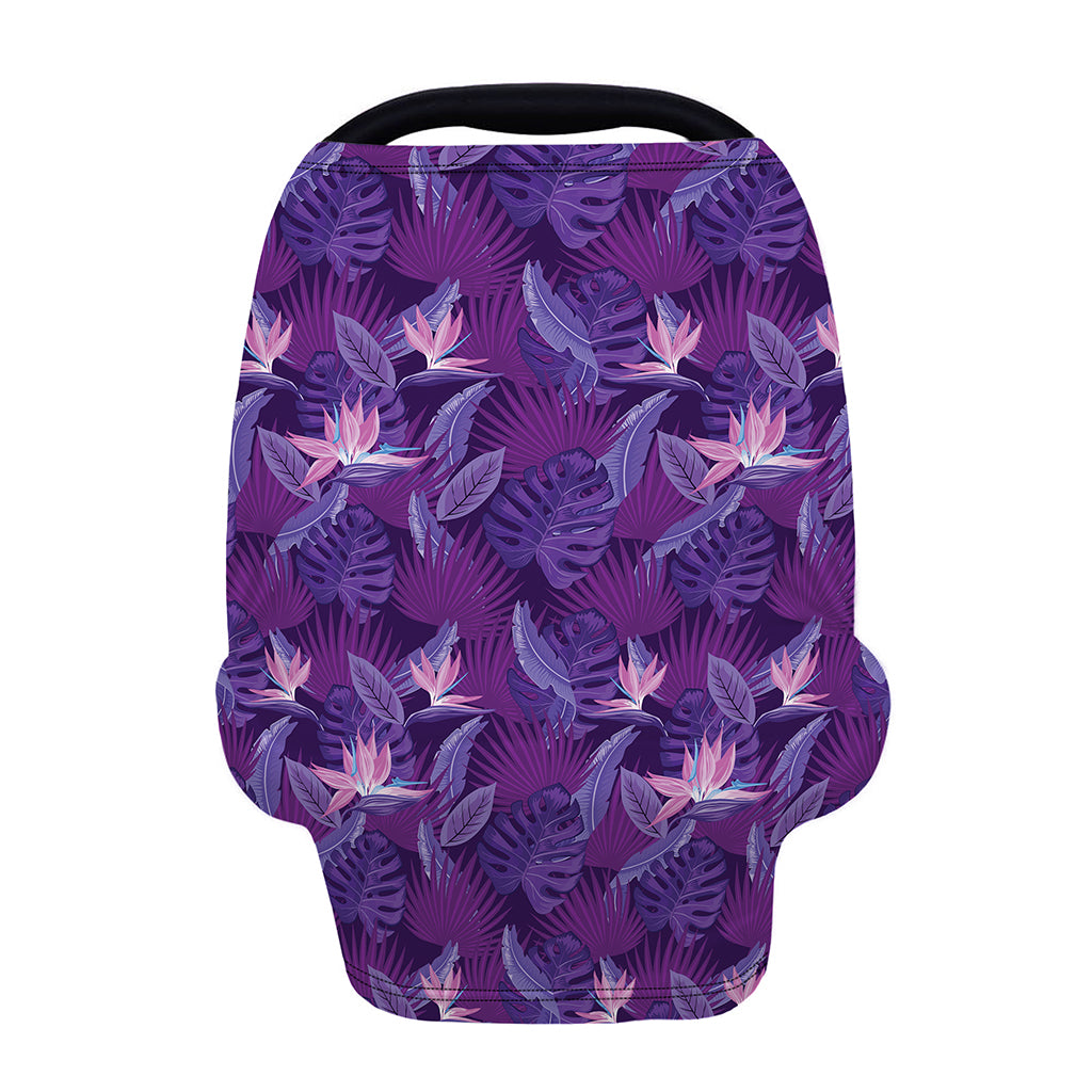 Dark Purple Hawaiian Tropical Print Baby Seat Cover