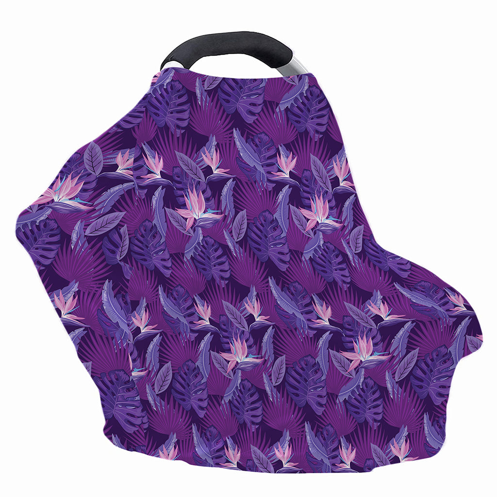 Dark Purple Hawaiian Tropical Print Baby Seat Cover