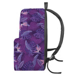 Dark Purple Hawaiian Tropical Print Backpack
