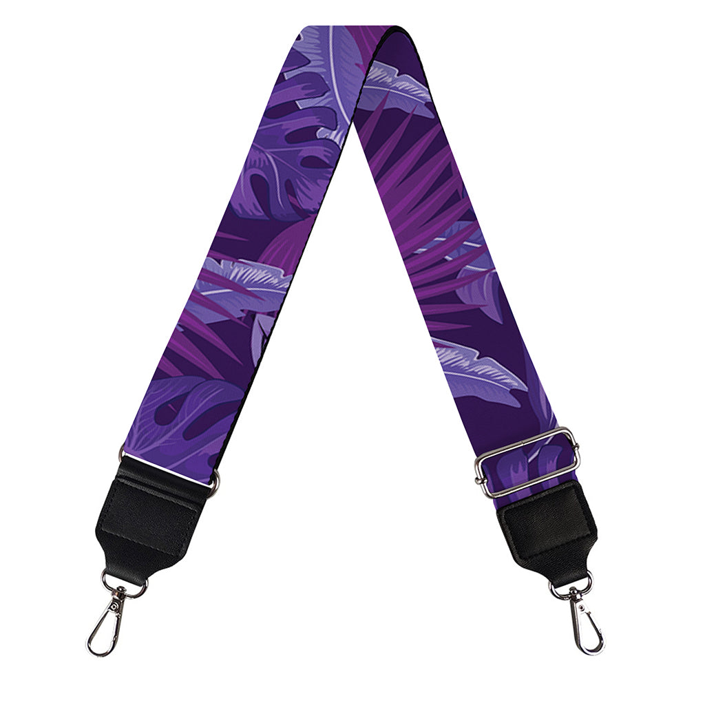 Dark Purple Hawaiian Tropical Print Bag Strap