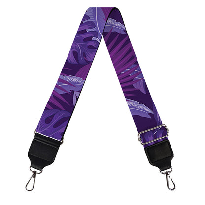 Dark Purple Hawaiian Tropical Print Bag Strap