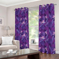 Dark Purple Hawaiian Tropical Print Dimout Grommet Curtains