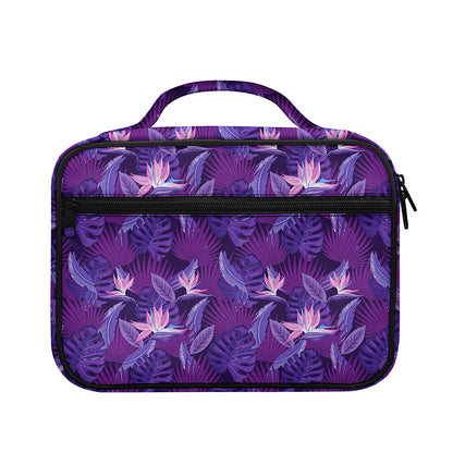 Dark Purple Hawaiian Tropical Print Briefcase Bible Bag
