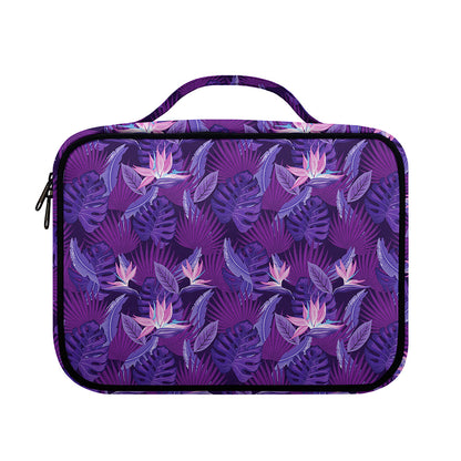 Dark Purple Hawaiian Tropical Print Briefcase Bible Bag