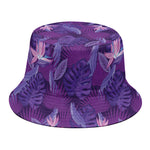 Dark Purple Hawaiian Tropical Print Bucket Hat