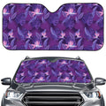 Dark Purple Hawaiian Tropical Print Car Windshield Sun Shade