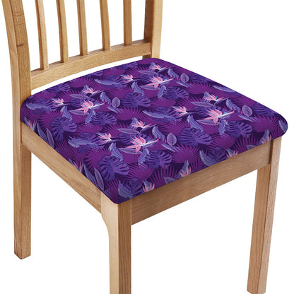 Dark Purple Hawaiian Tropical Print Chair Cushion Cover