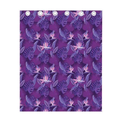 Dark Purple Hawaiian Tropical Print Curtain