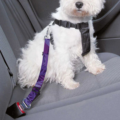 Dark Purple Hawaiian Tropical Print Dog Seat Belt