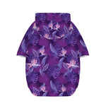 Dark Purple Hawaiian Tropical Print Dog Zip Up Hoodie
