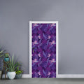 Dark Purple Hawaiian Tropical Print Door Sticker