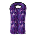Dark Purple Hawaiian Tropical Print Double Neoprene Wine Tote